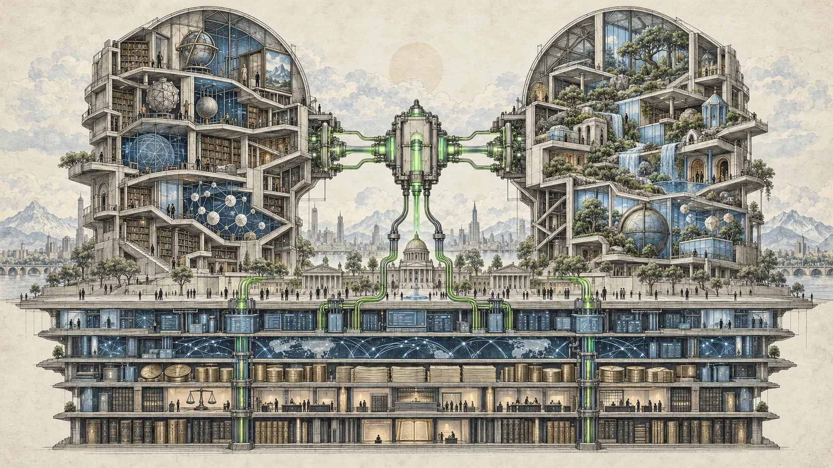 Illustrated cover for XXII. The Maps Become The Territory